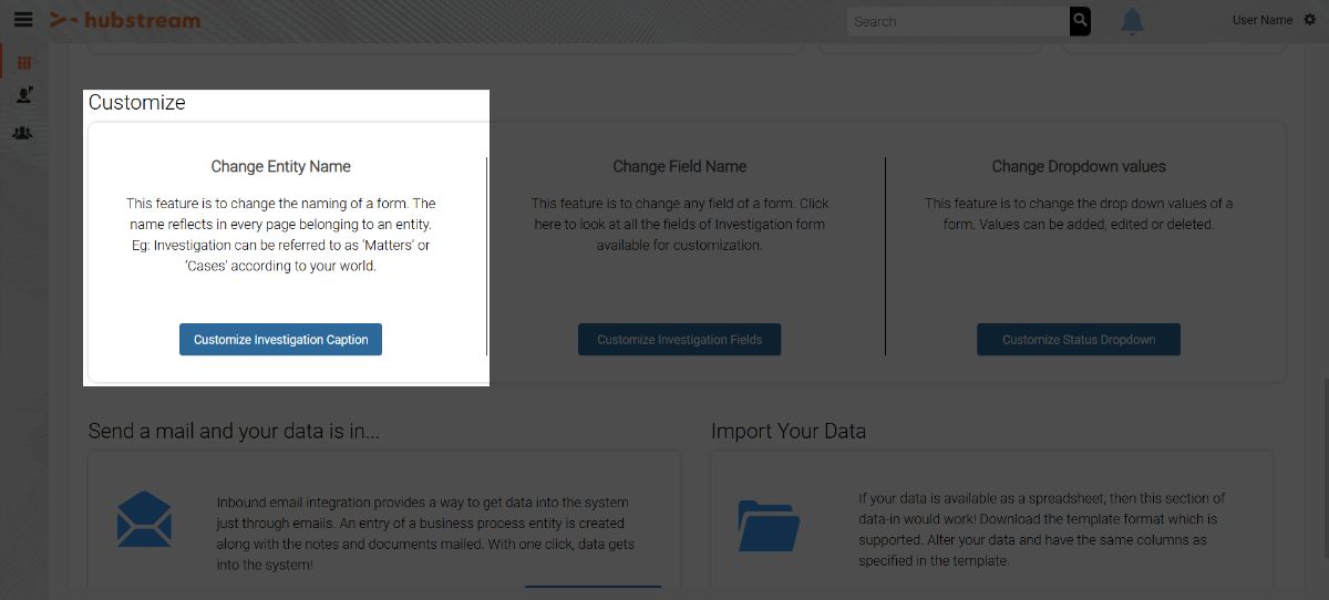 Change Investigation Name